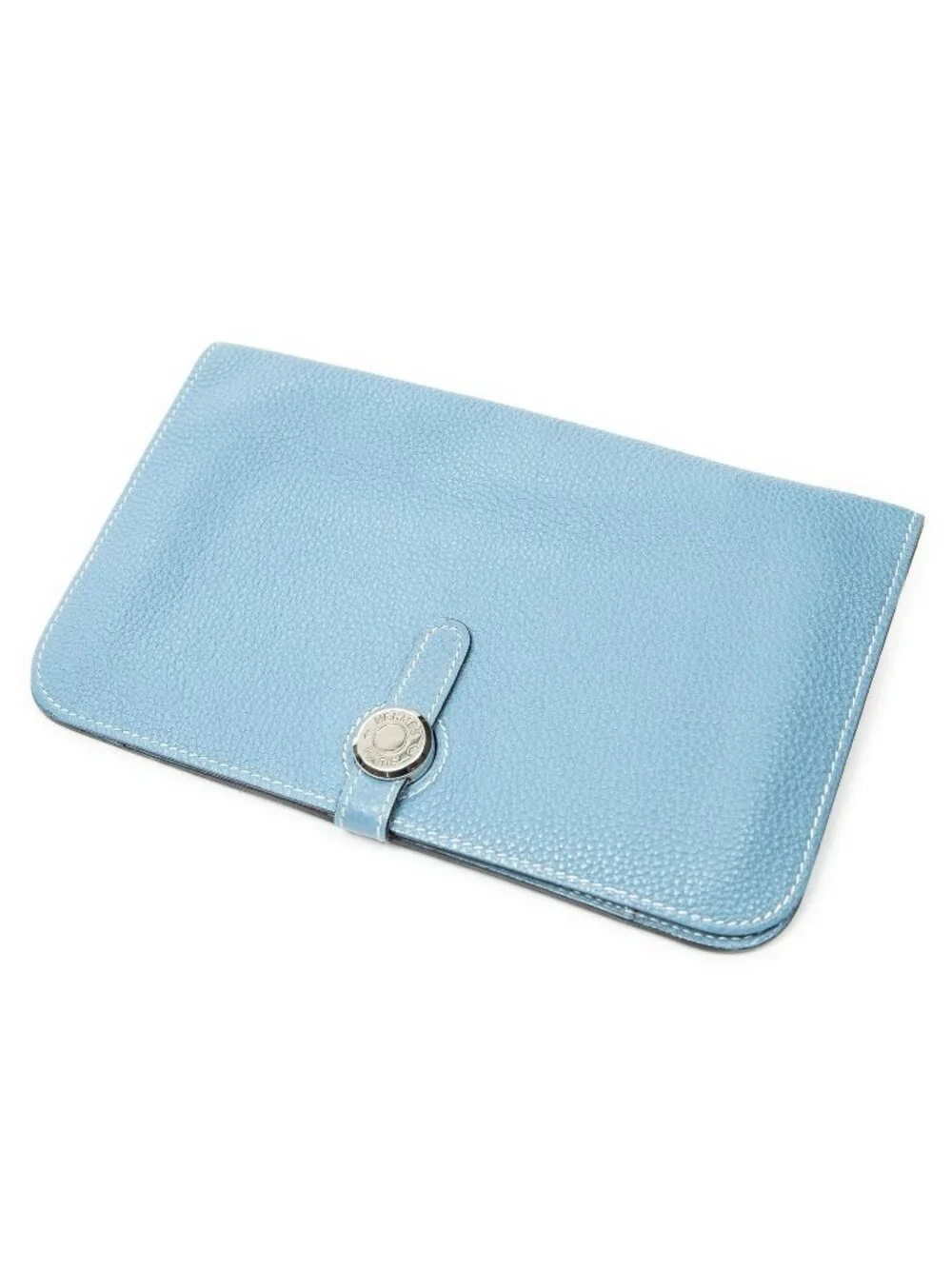 Hermes Dogon Duo Wallet Blue Nstogo Leather